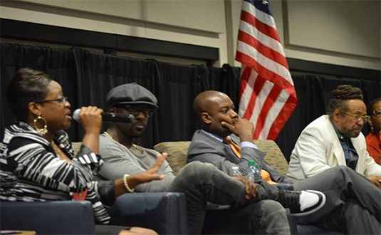 Panel discussion with Shatealy Johnson, Lance Gross, Shed Dawson, and Edward Fletcher.